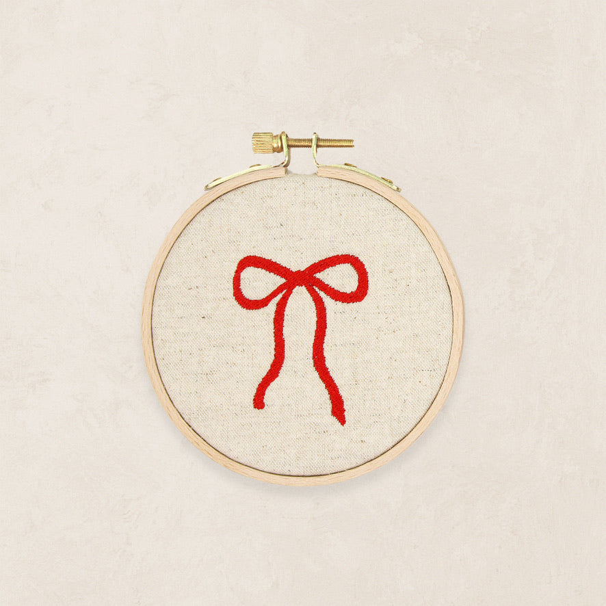 Embroidered Bow Hoop