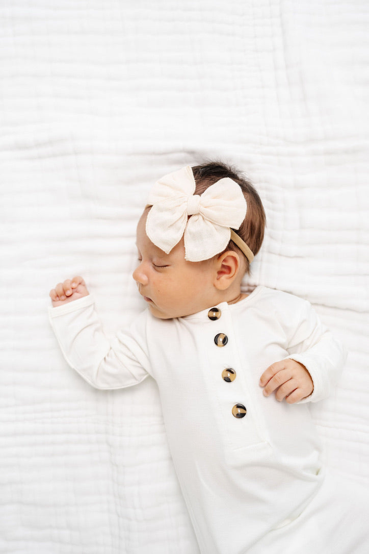 Cloud Muslin™ Heirloom Bow - Cream Headband