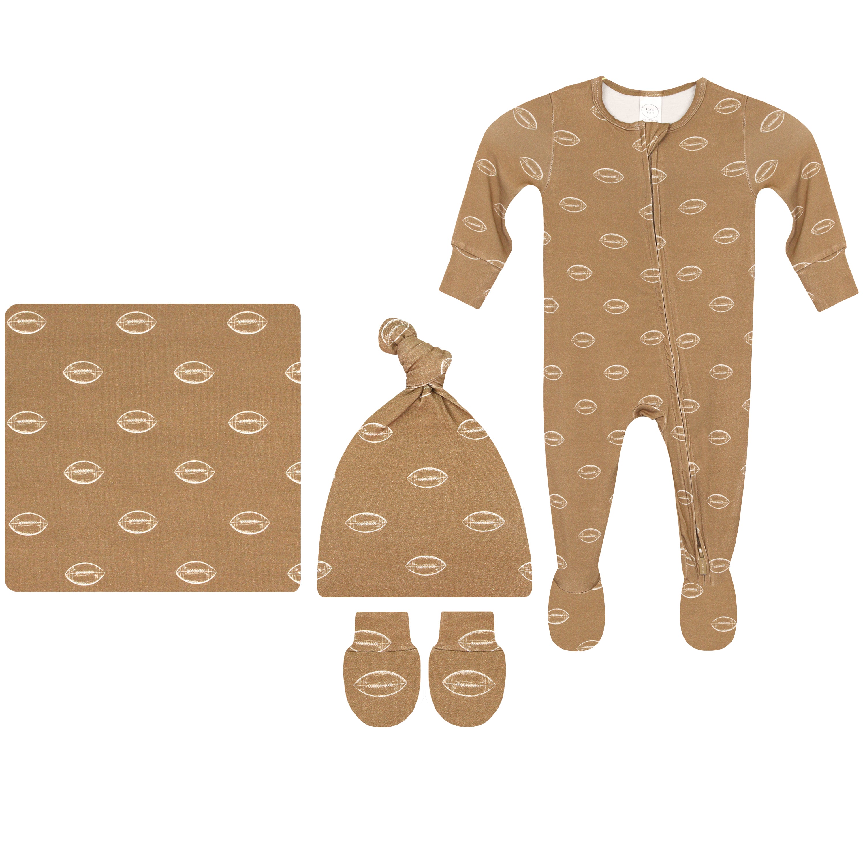 Brady Newborn Hat Bundle + Zipper Footie