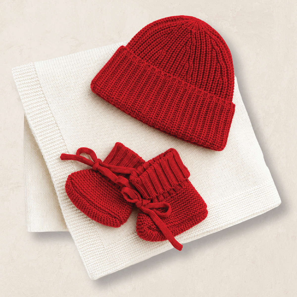 Knit Beanie Bundle - Red