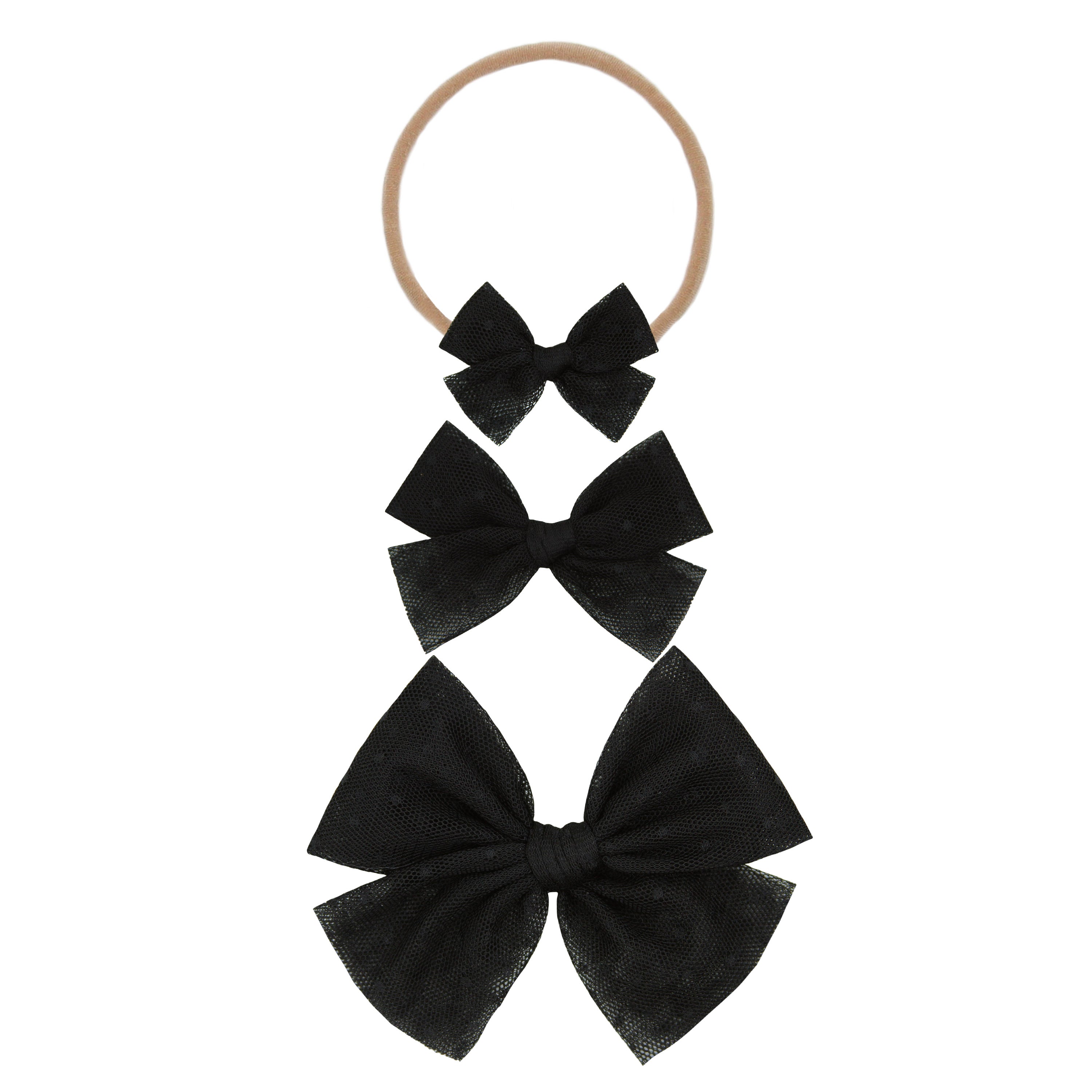Tulle Bow - Black Dot