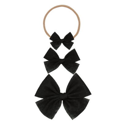 Tulle Bow - Black Dot