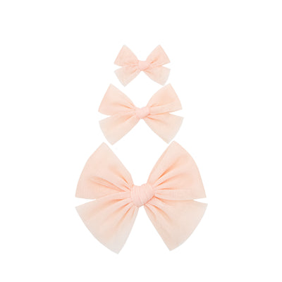 Tulle Bow - Blush Clip