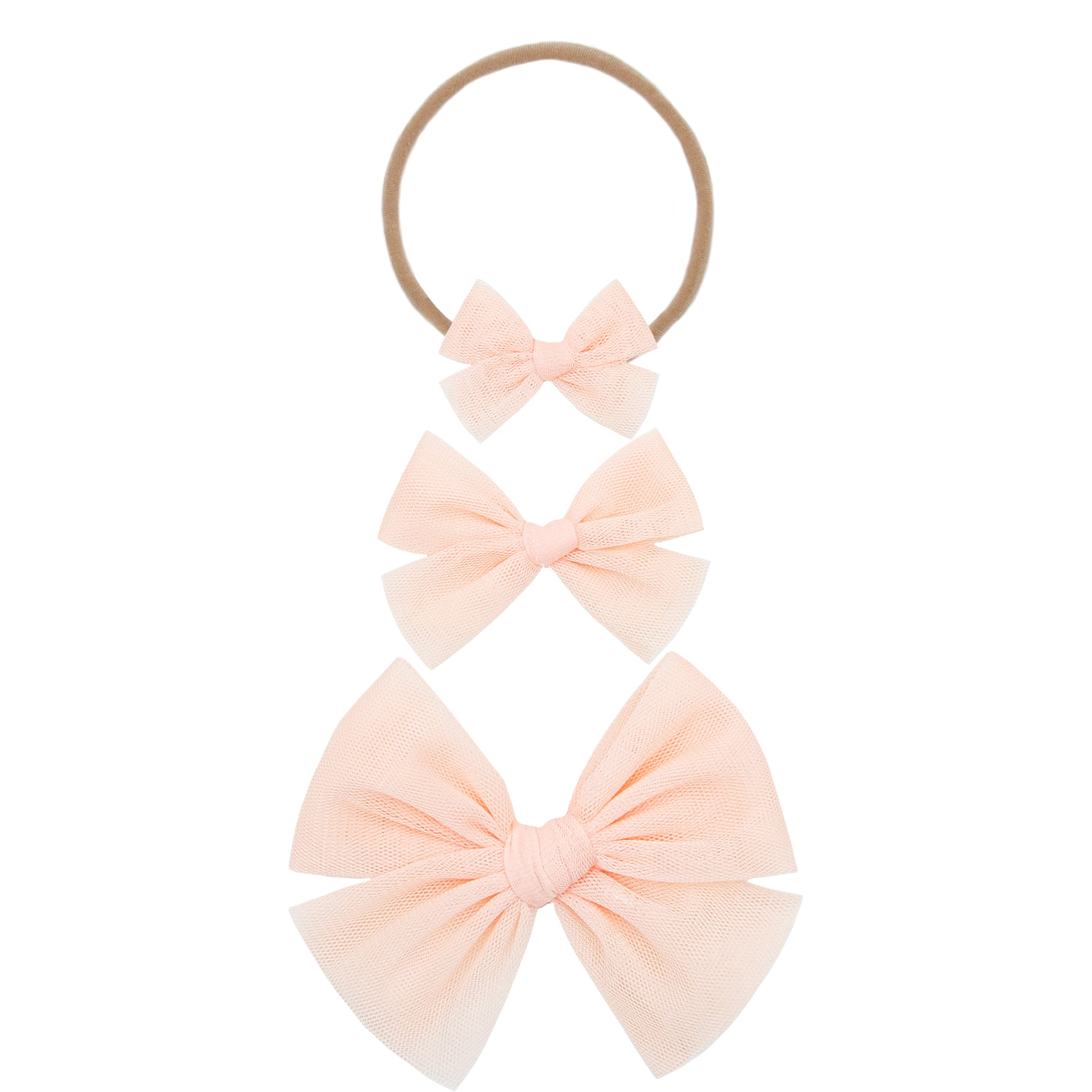 Tulle Bow - Blush
