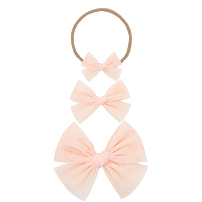 Tulle Bow - Blush