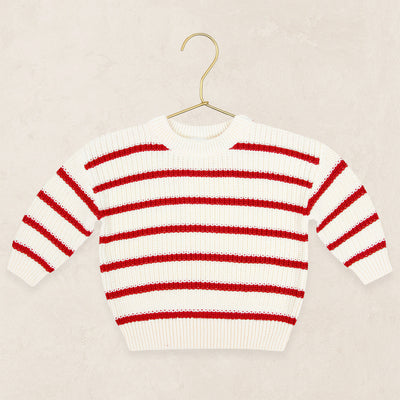 Knit Chunky Sweater - Red Stripe