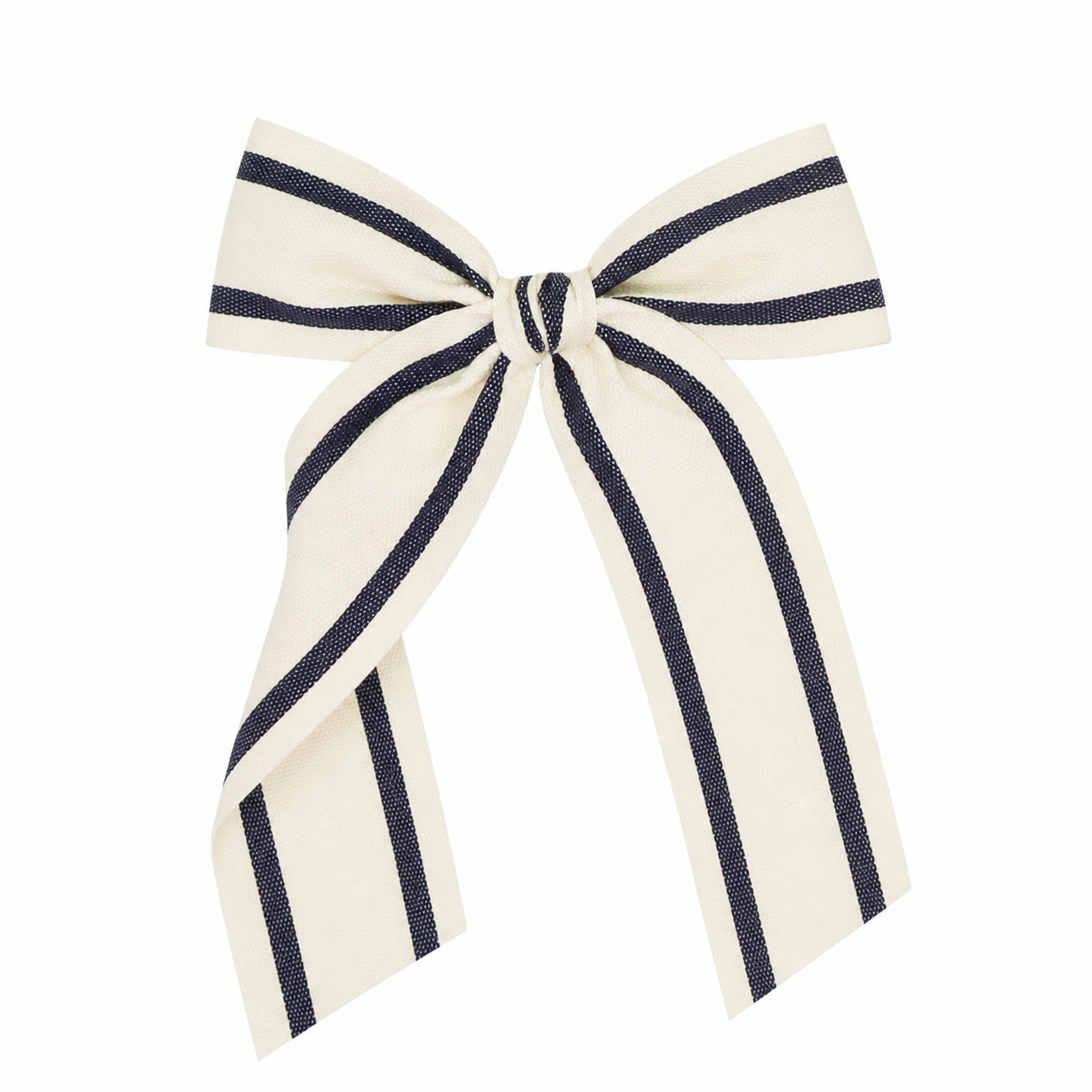 Ribbon Bow - Navy Stripe Sash Clip