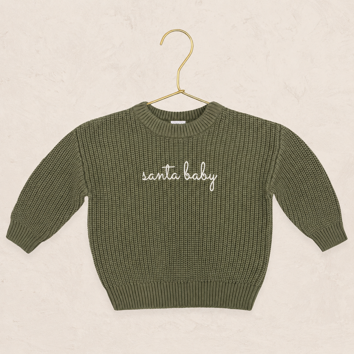 Knit Chunky Sweater - Red - "Santa Baby"