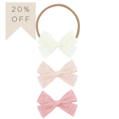 Tulle Bow 3 Pack: Blush