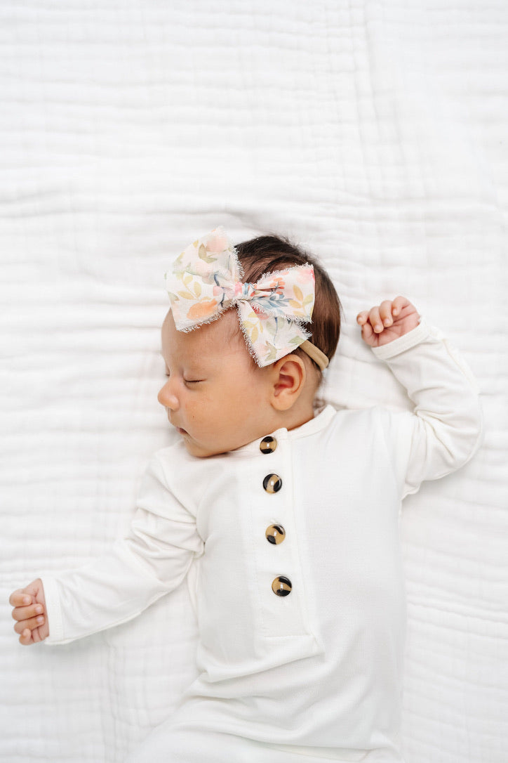 Chiffon Bow - Floral Headband