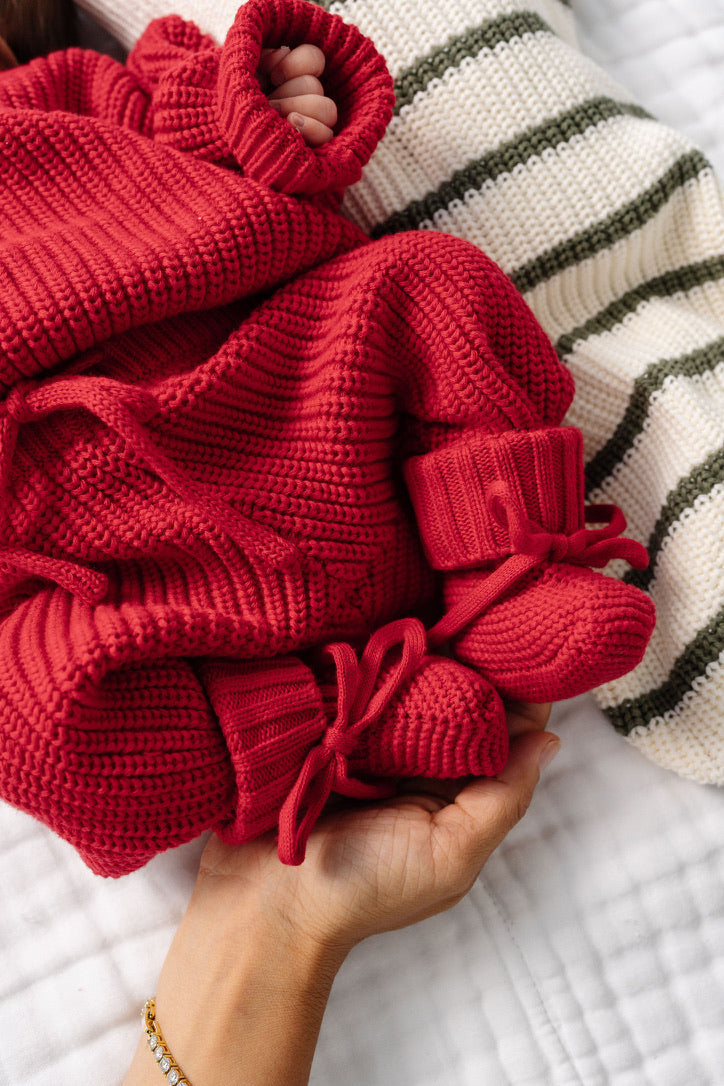 Knit Jogger Pant - Red