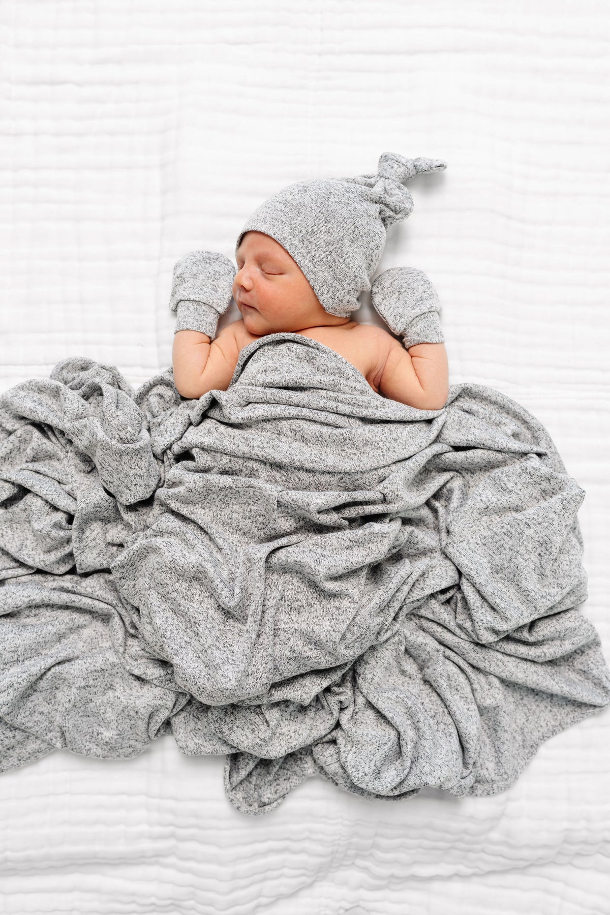 Sam Plush Knit Newborn Hat Bundle + Top + Bottoms