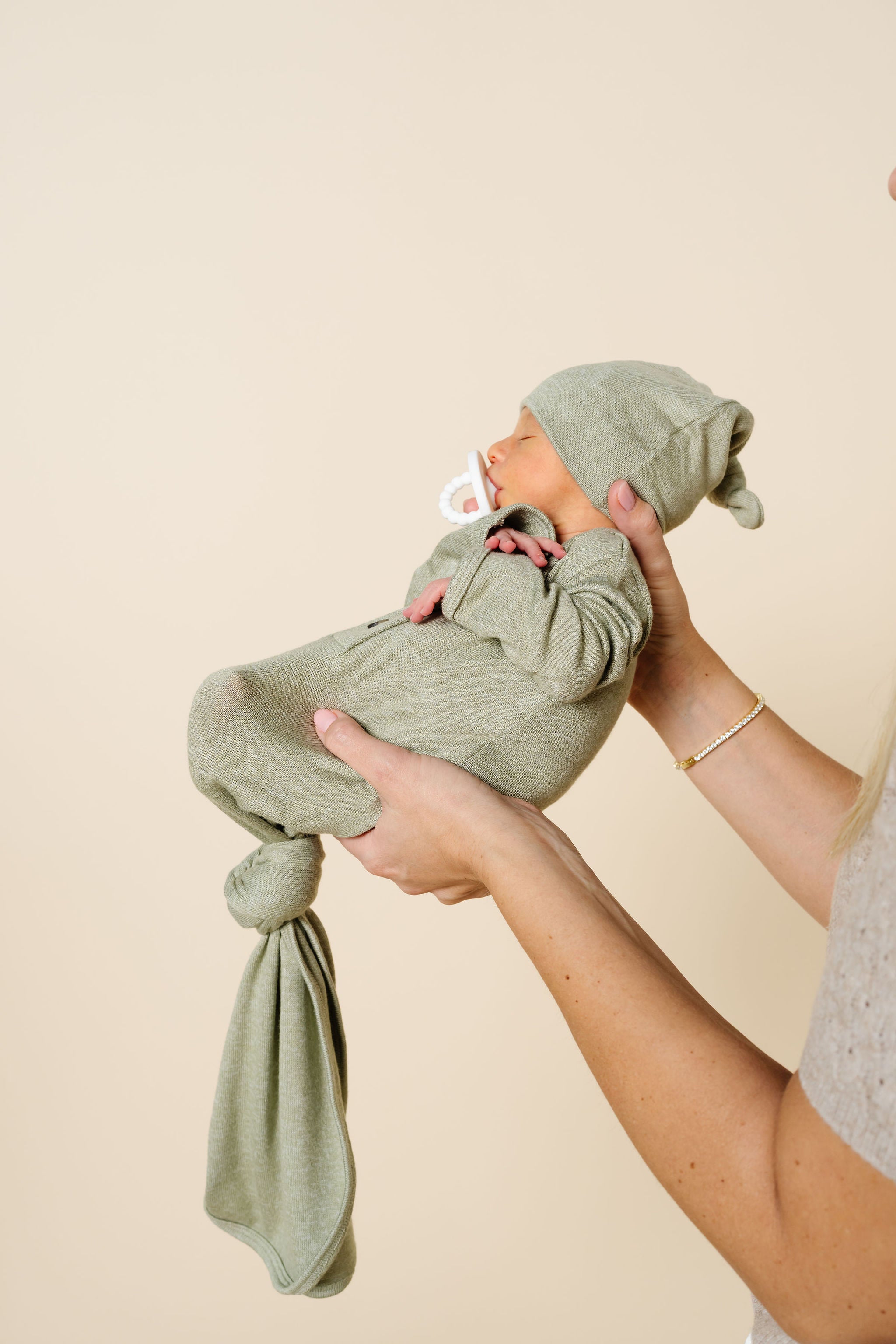 Collins Plush Knit Newborn Hat Bundle (Gown)