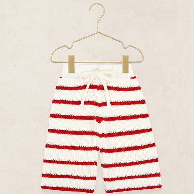 Knit Chunky Wide Leg Pant - Red Stripe