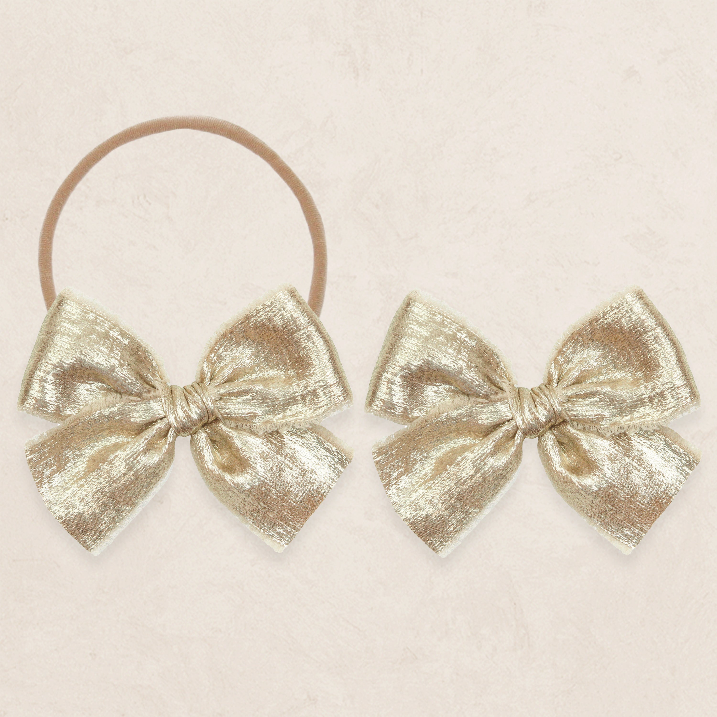 Chiffon Bow - Gold