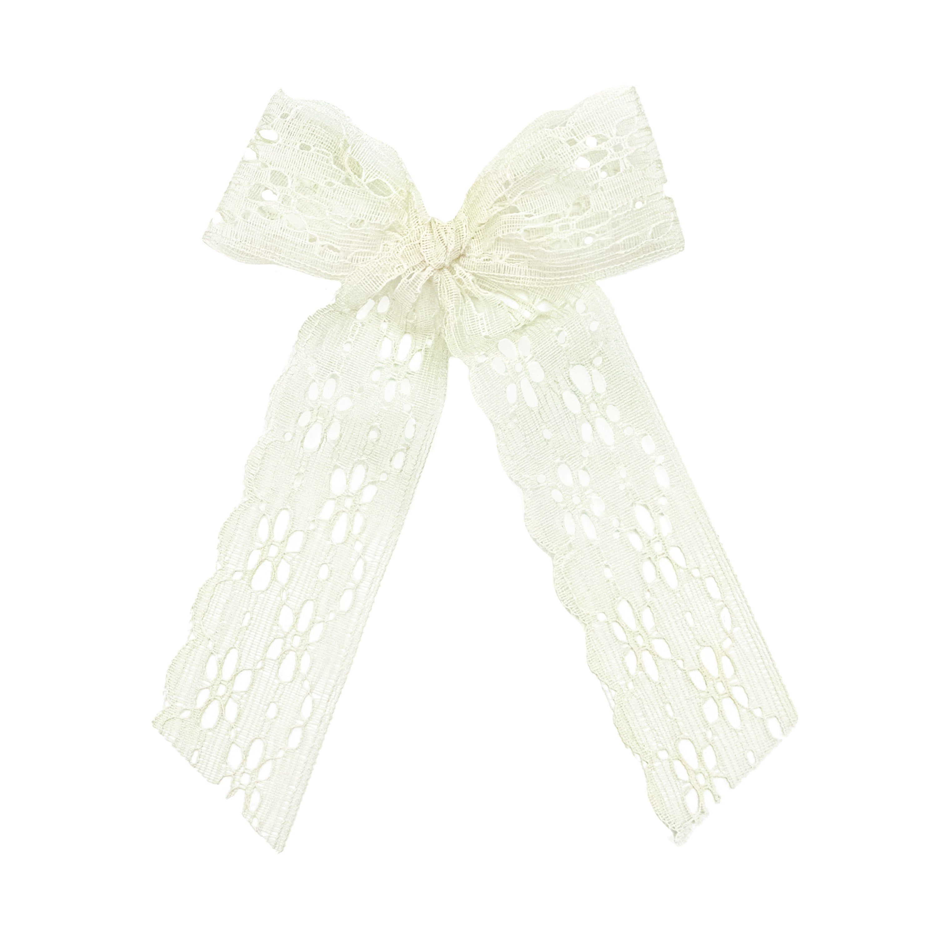 Lace Bow - Ivory Daisy Sash Clip