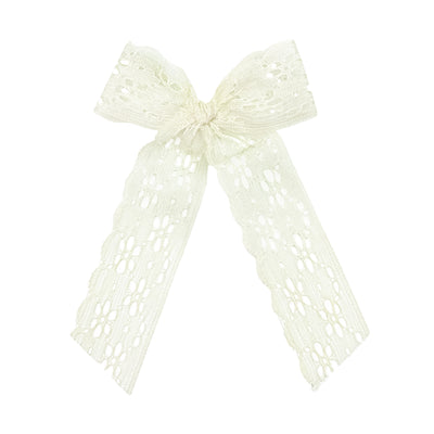 Lace Bow - Ivory Daisy Sash Clip