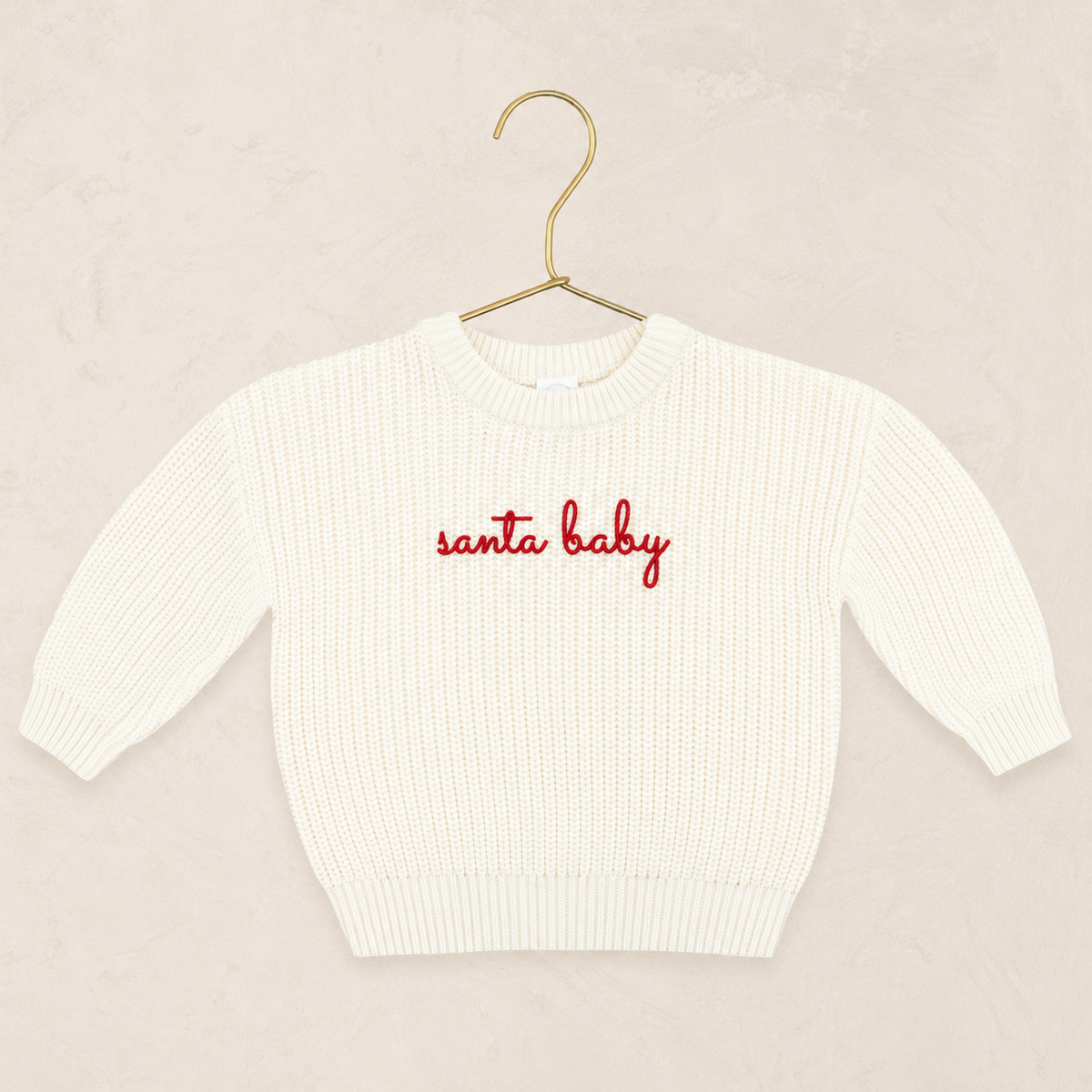 Knit Chunky Sweater - Red - "Santa Baby"
