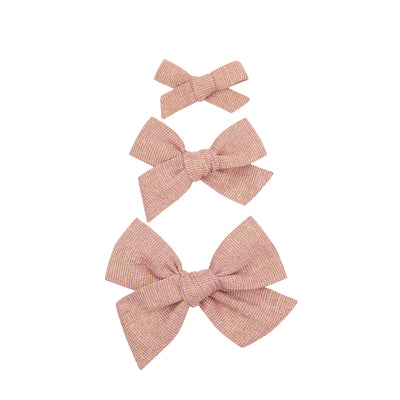 Classic Bow - Metallic Rose Clip