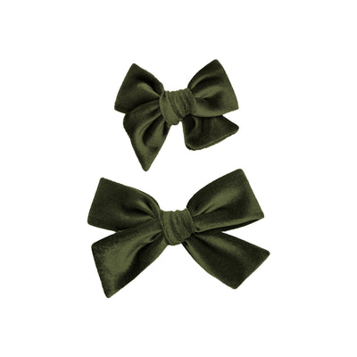 Velvet - Olive Bow Clip