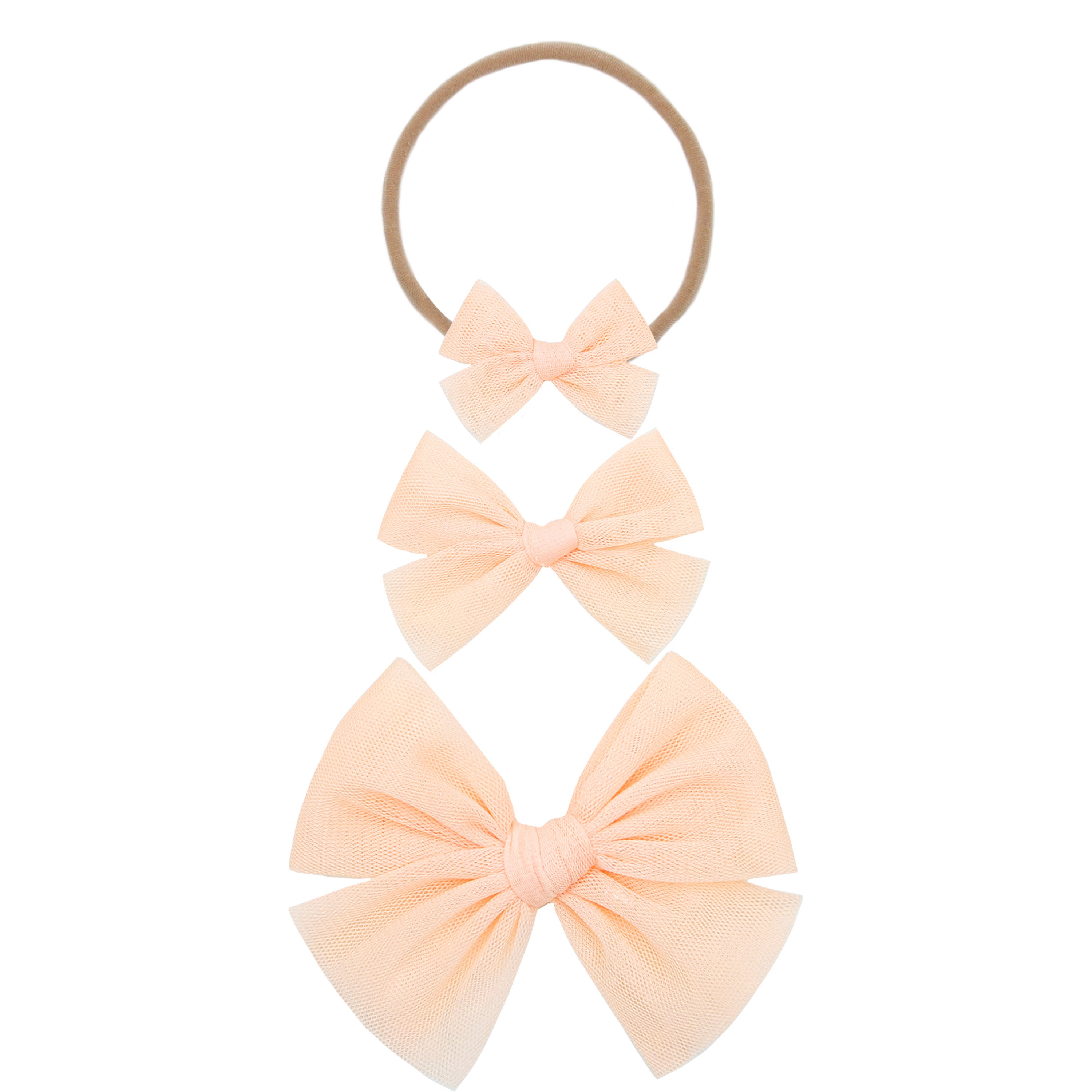 Tulle Bow - Peach