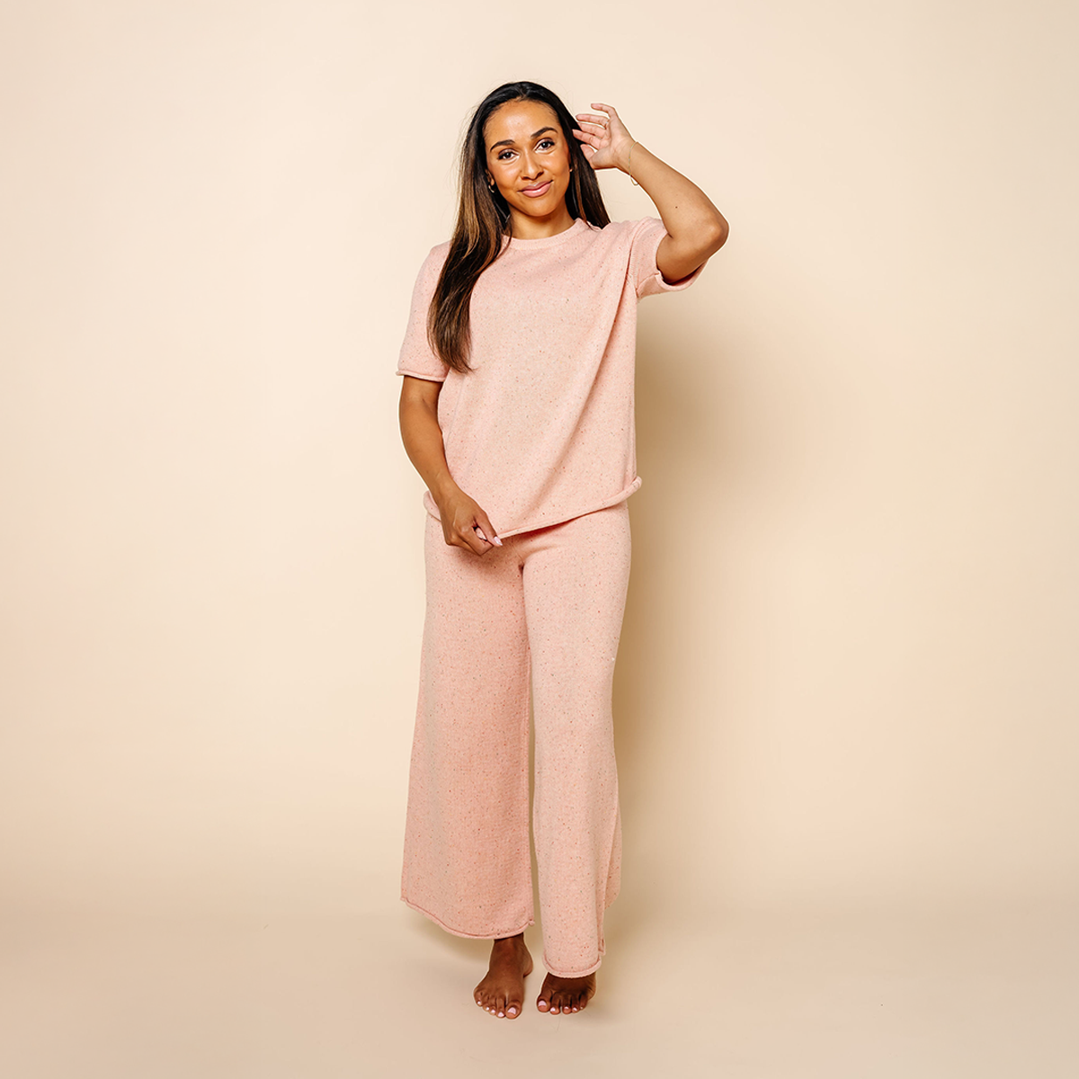 Knit Women's Short Sleeve Tee - Petal Speckle