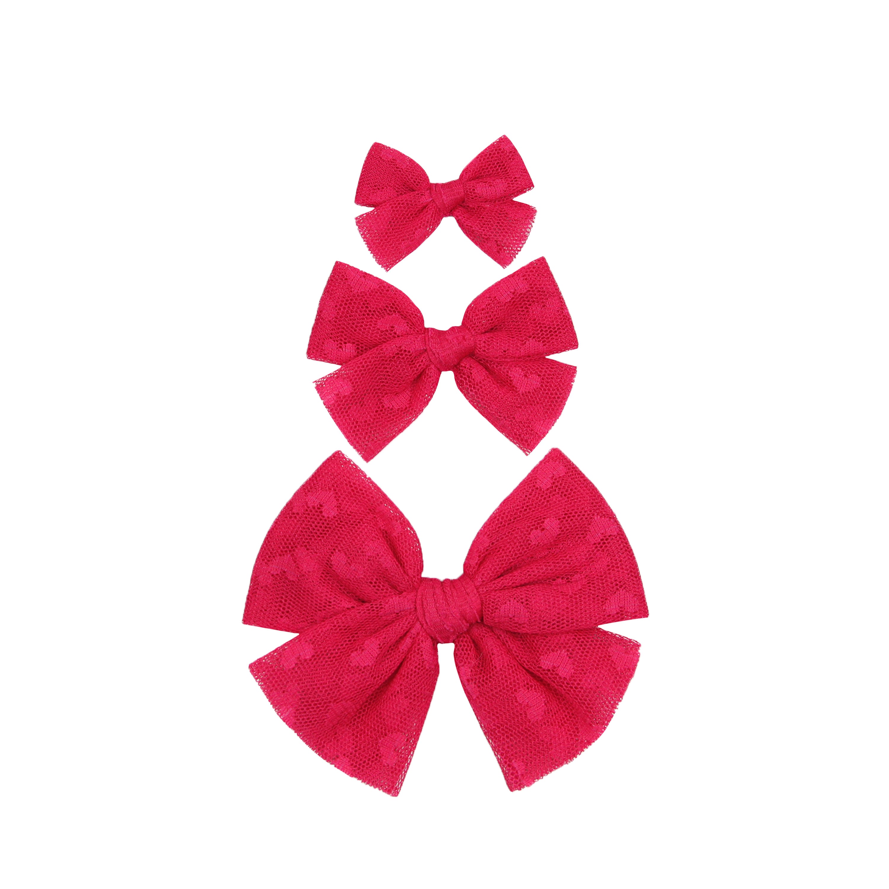 Tulle Bow - Hot Pink Heart