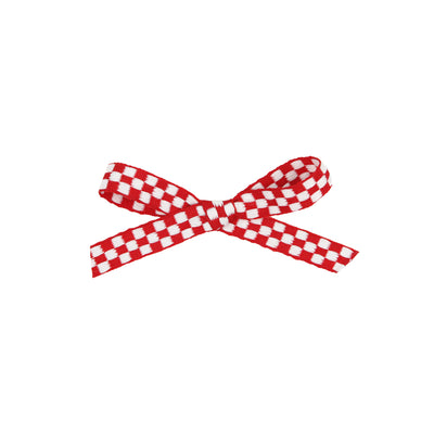 Ribbon Bow - Red Checkered Clip