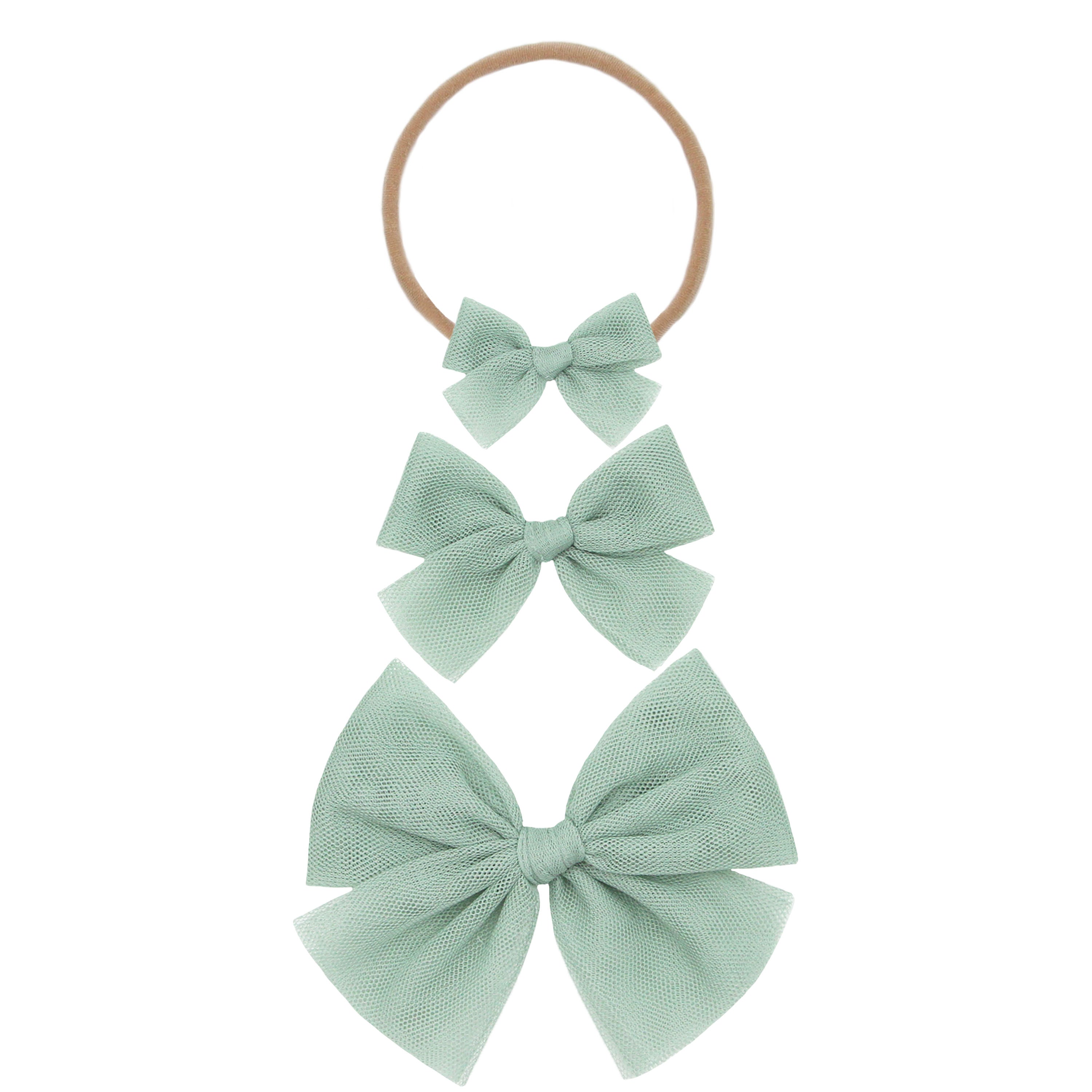 Tulle Bow - Sea Glass