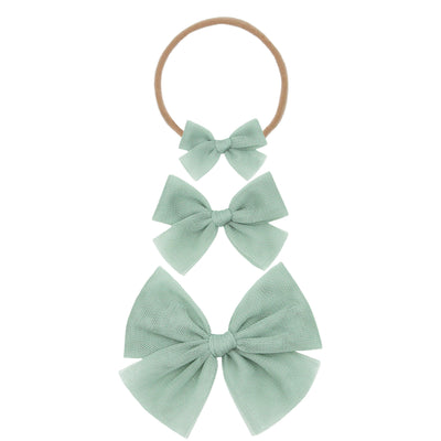 Tulle Bow - Sea Glass