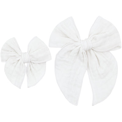 Cloud Muslin™ Heirloom Bow - White Clip