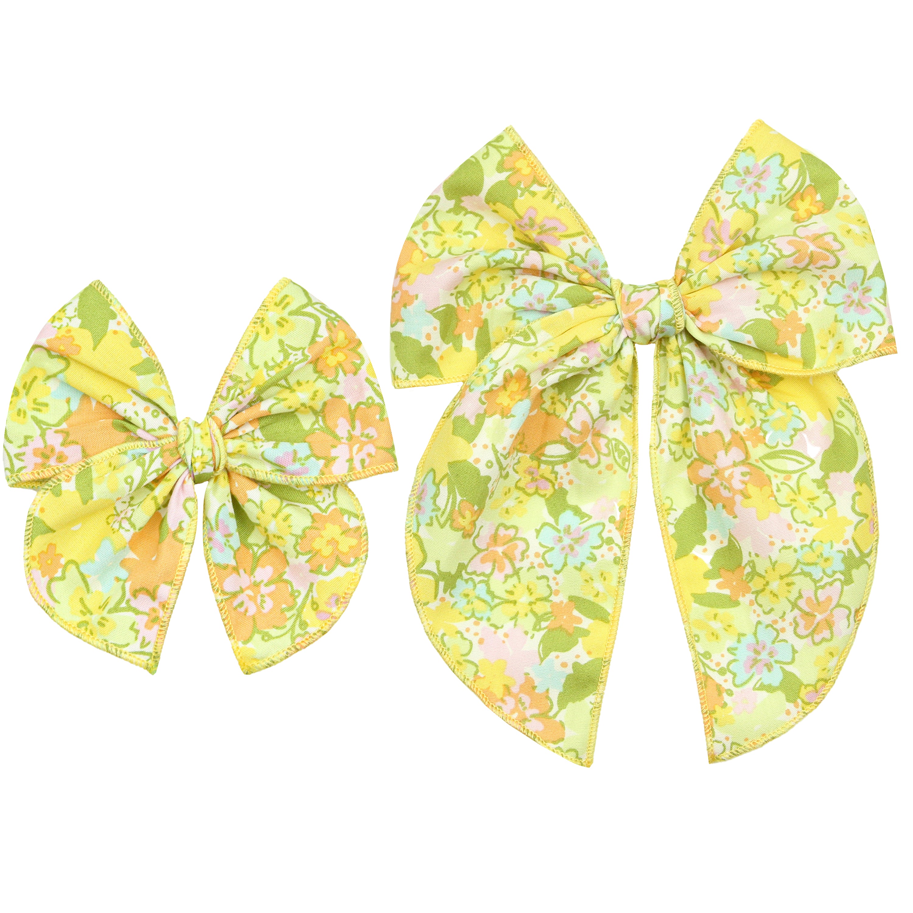 Heirloom Bow - Yellow Floral Clip