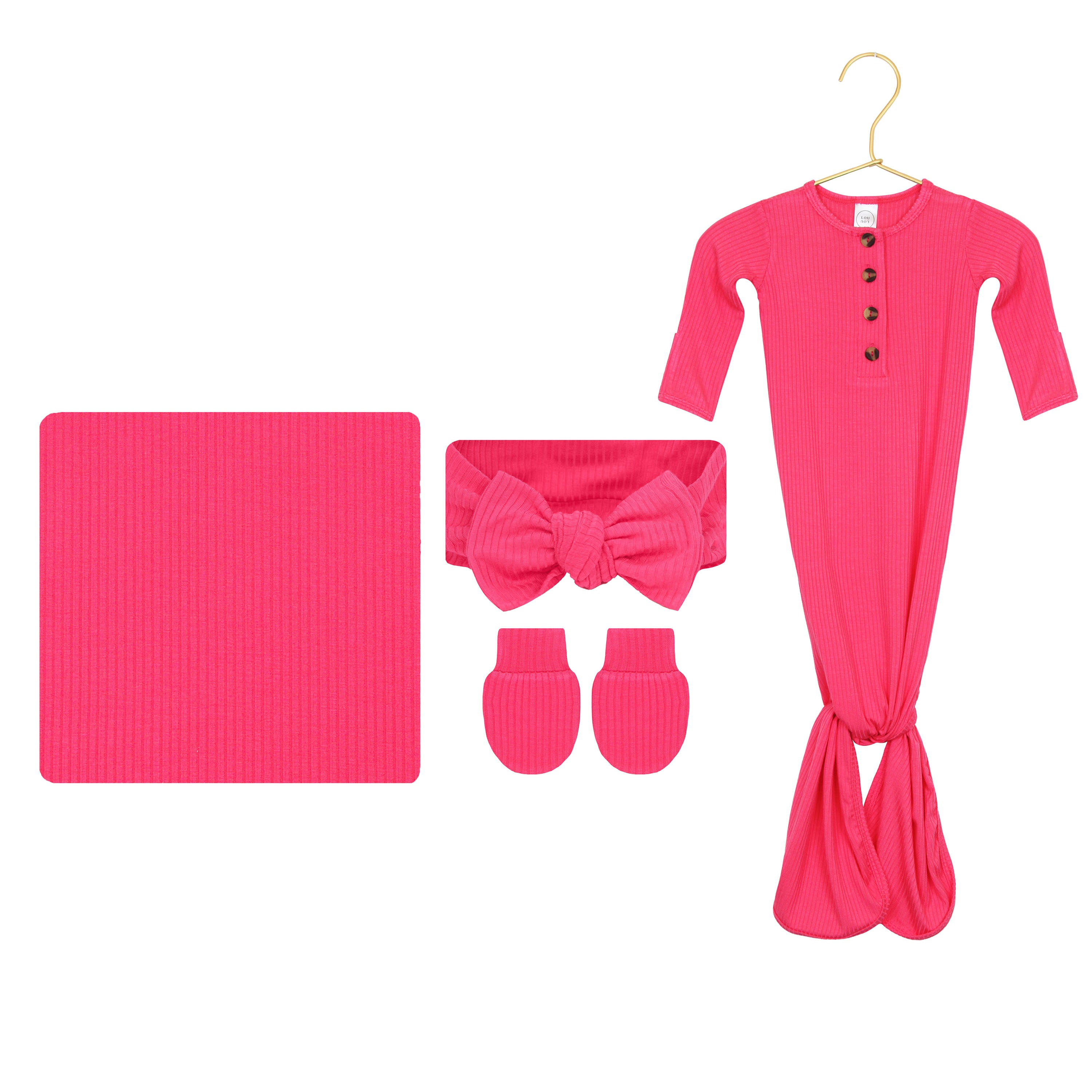 Barbie Ribbed Newborn Headband Bundle (Gown)