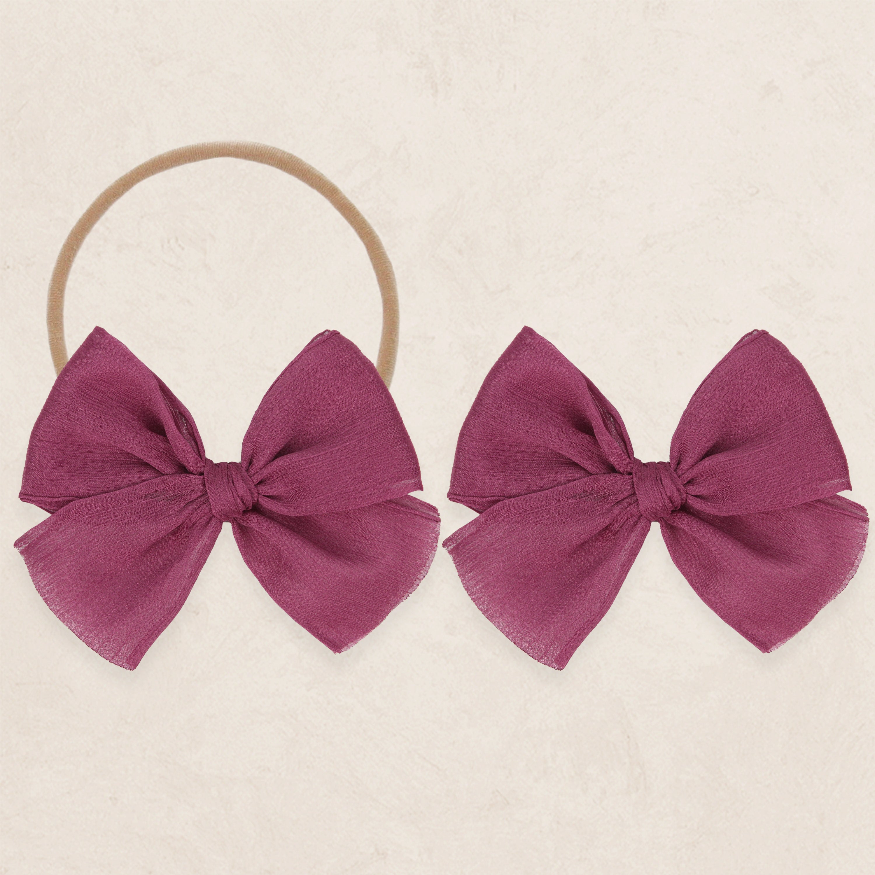 Chiffon Bow - Berry
