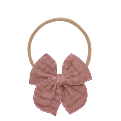 Cloud Muslin™ Heirloom Bow - Berry Headband
