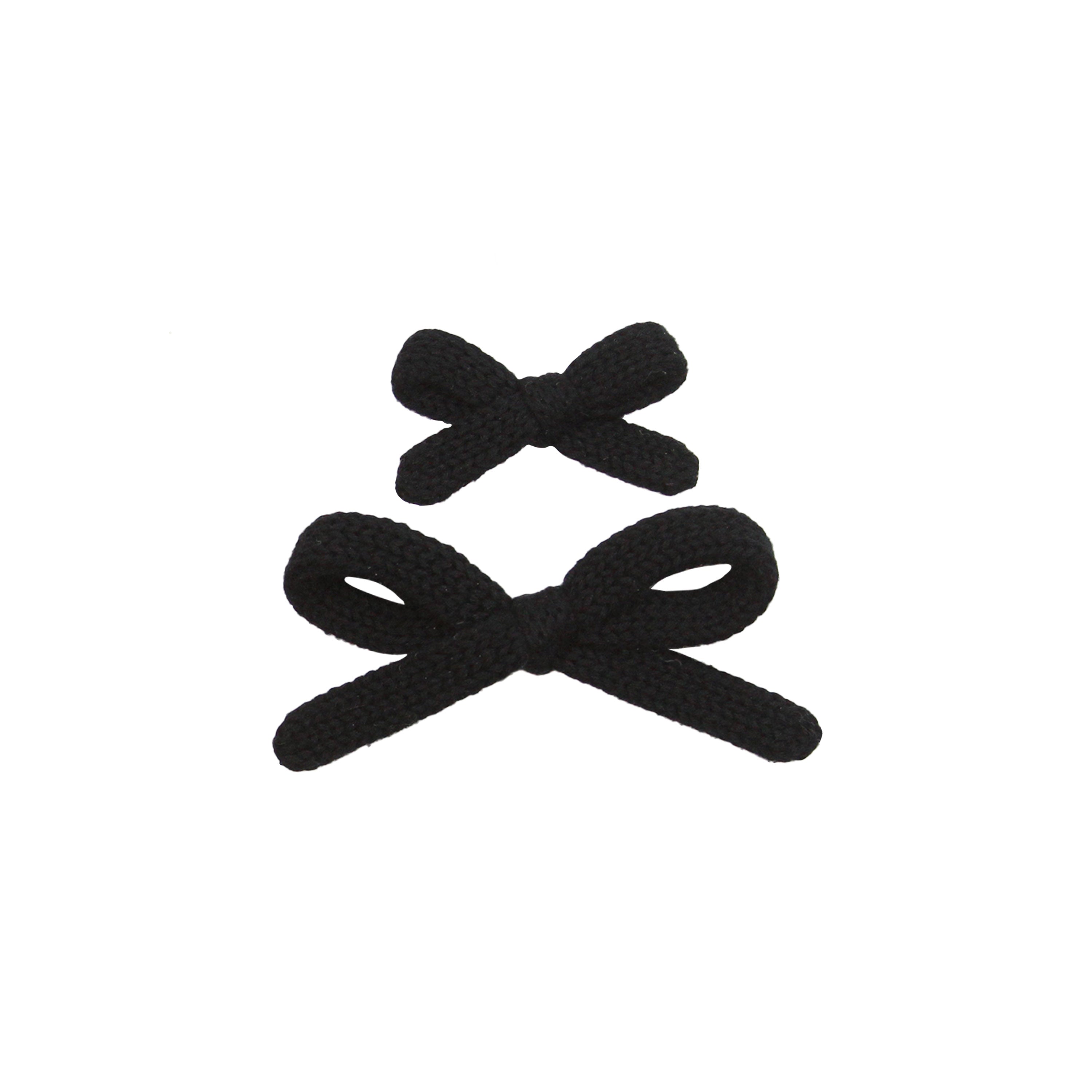 Sweater Bow - Black Knit Clip