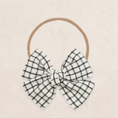 Adventure Bow - Charcoal Grid Headband