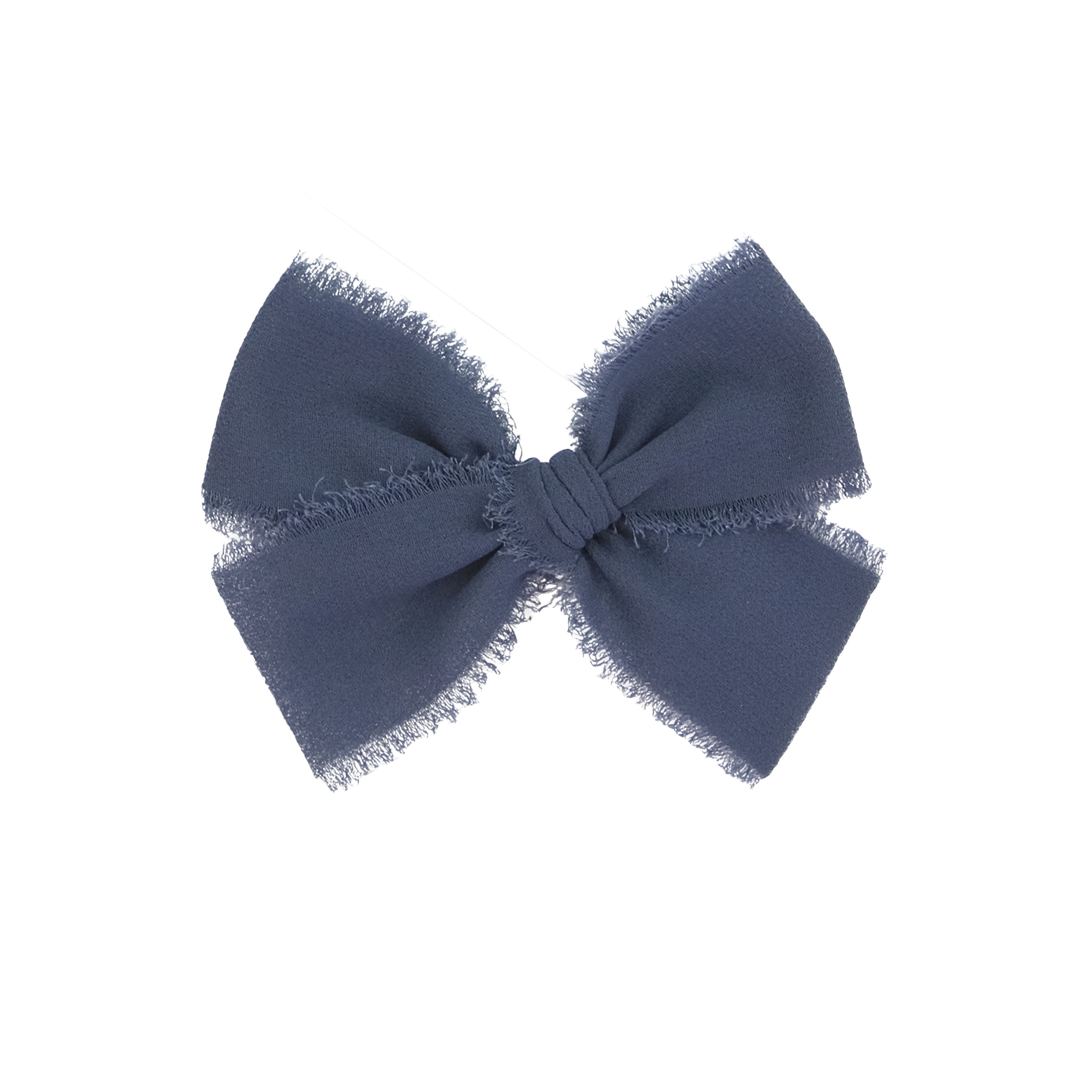 Chiffon Bow - Indigo Blue Clip