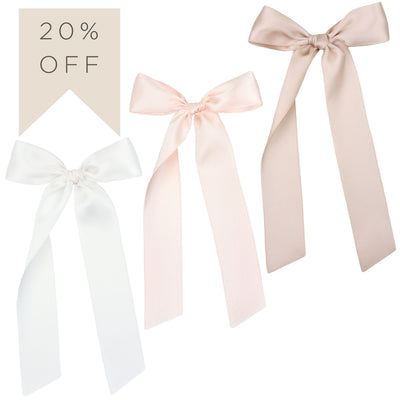 Satin Bow 3 Pack: Blush Sash Clips