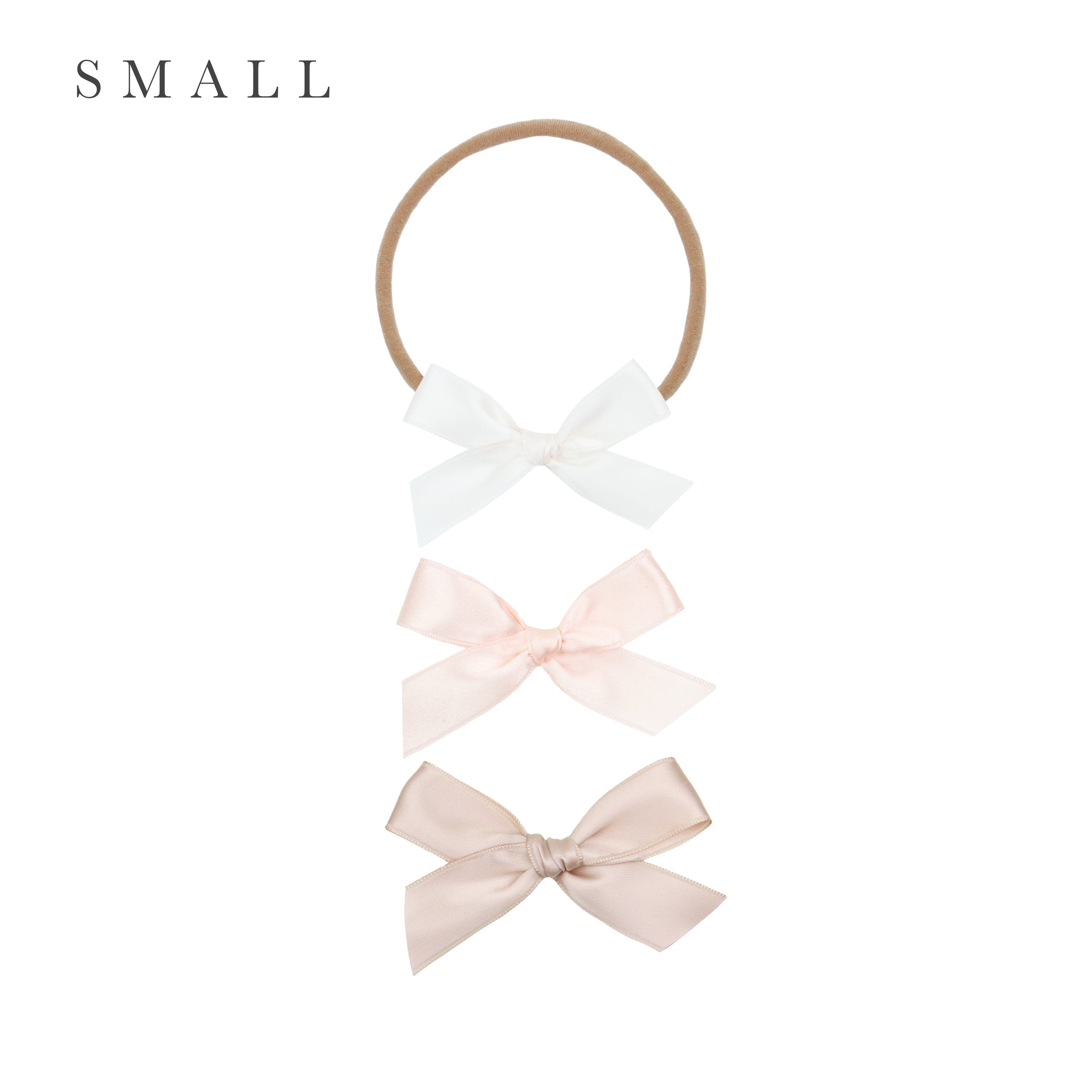 Satin Bow 3 Pack: Blush Headbands