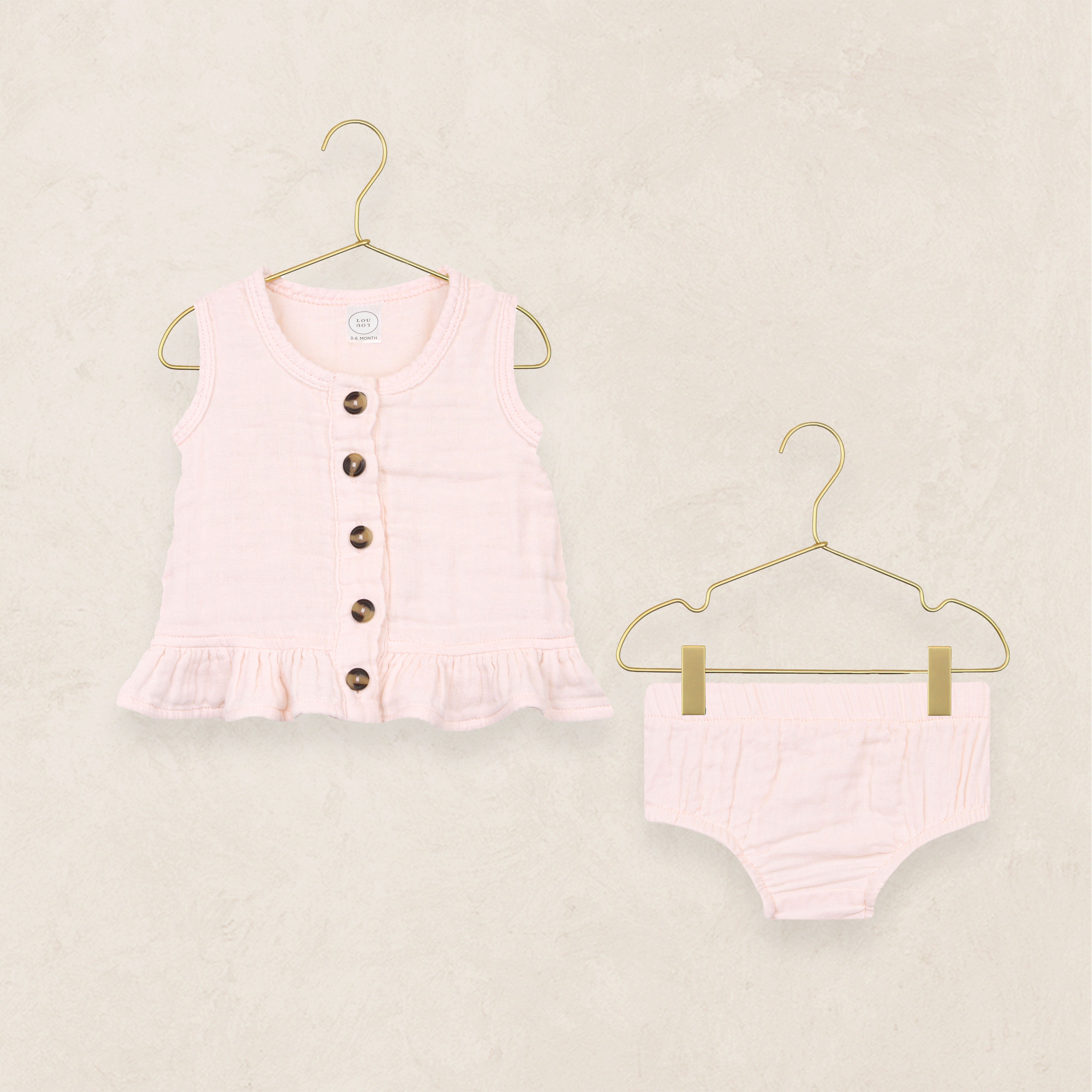Ruffle Tank + Bloomer Set - Blush