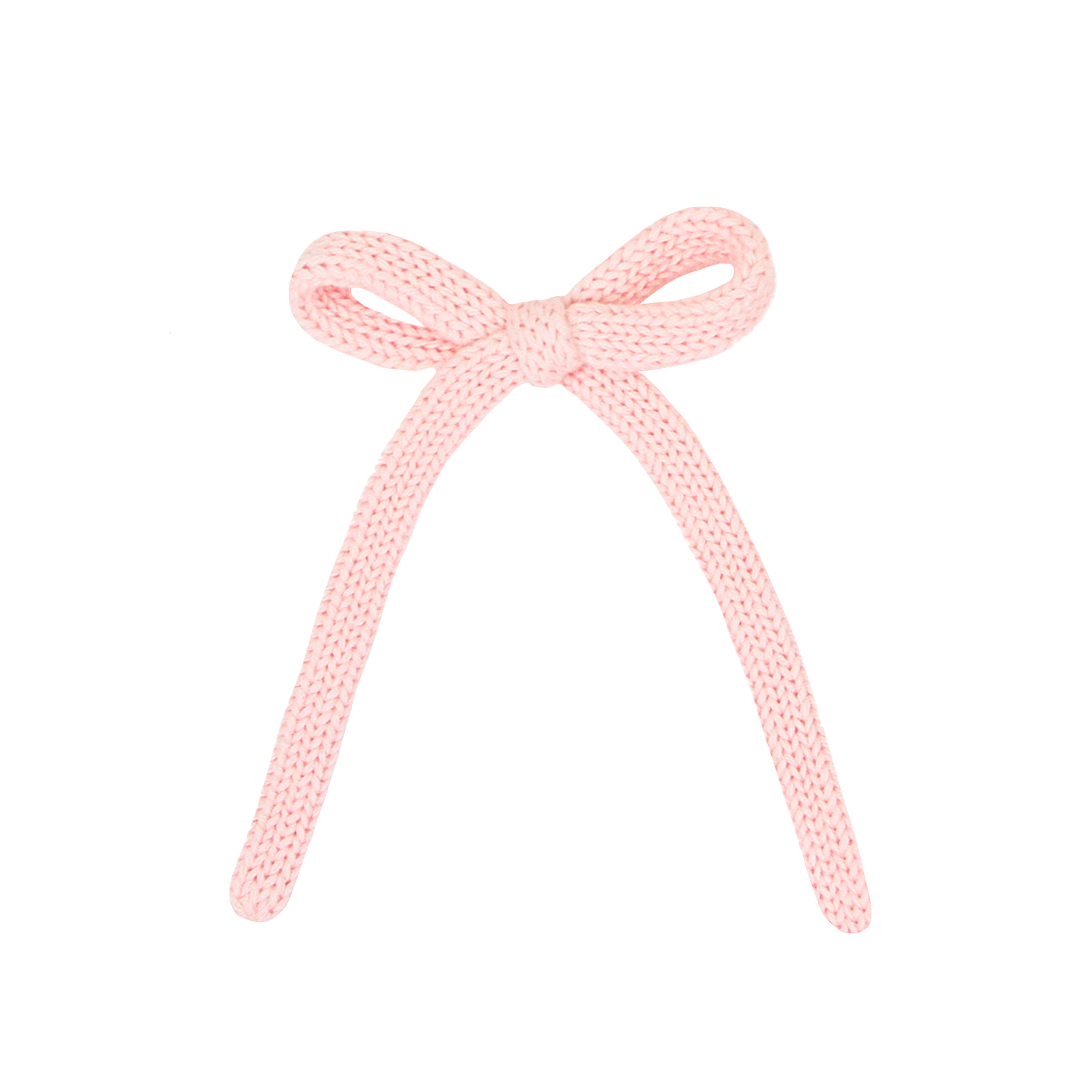 Sweater Bow - Blush Knit Sash Clip