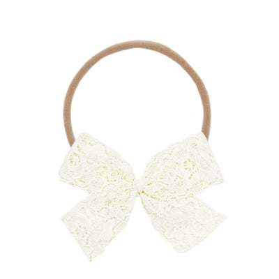 Lace Bow - Buttercream Headband
