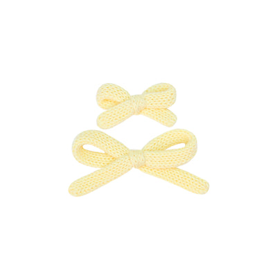 Sweater Bow - Butter Yellow Knit Clip