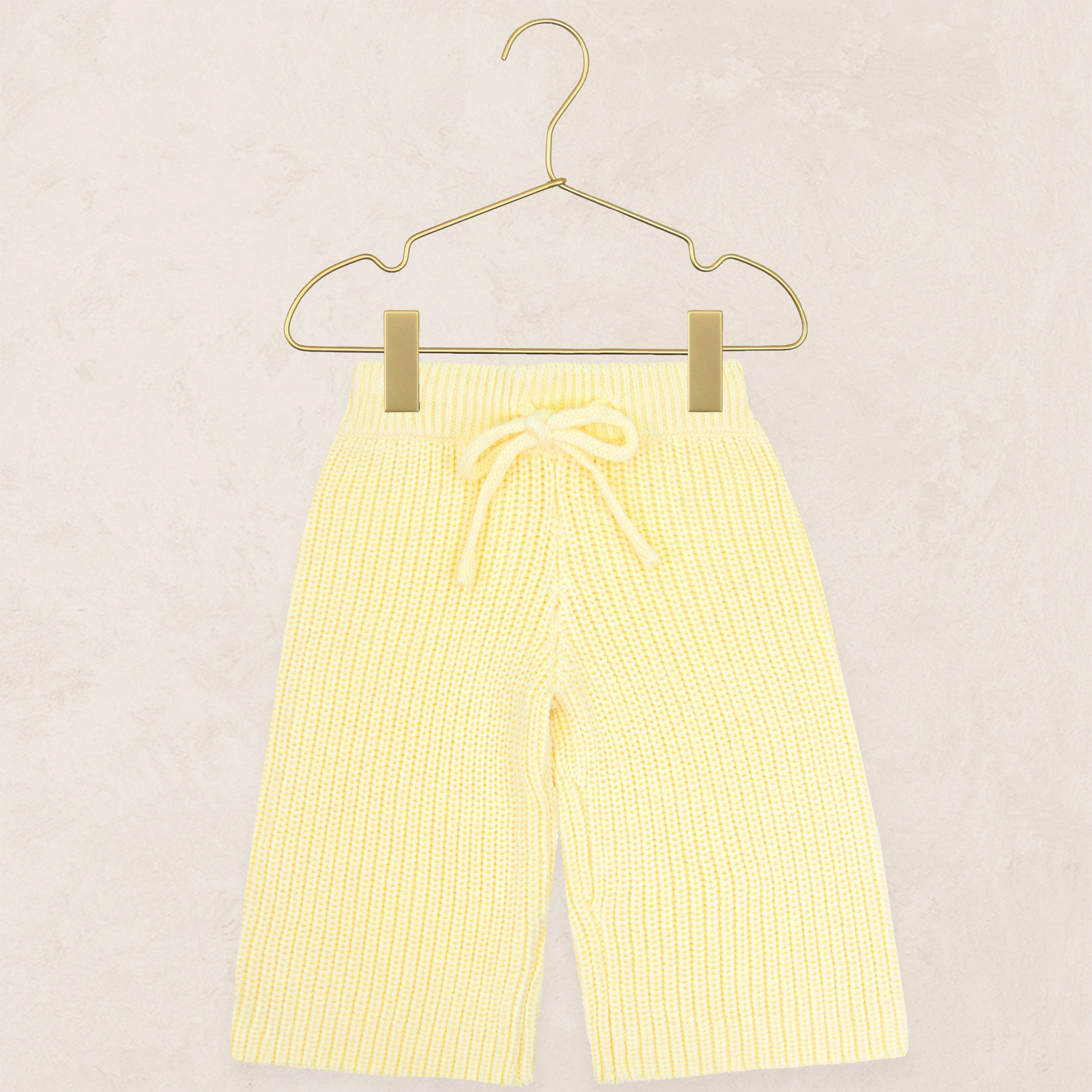 Knit Chunky Wide Leg Pant - Butter Yellow