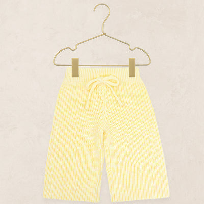 Knit Chunky Wide Leg Pant - Butter Yellow