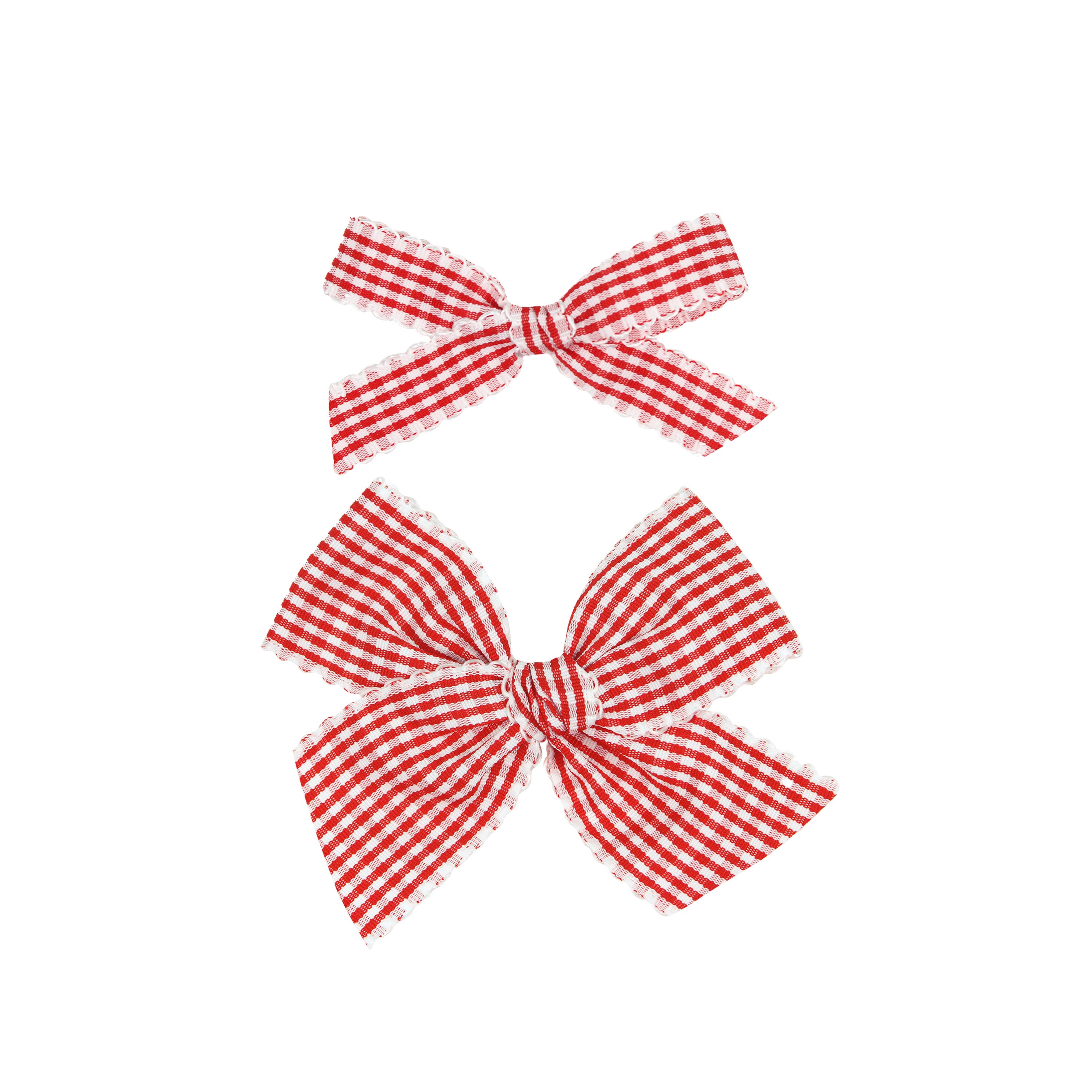 Ribbon Bow - Cherry Gingham Clip