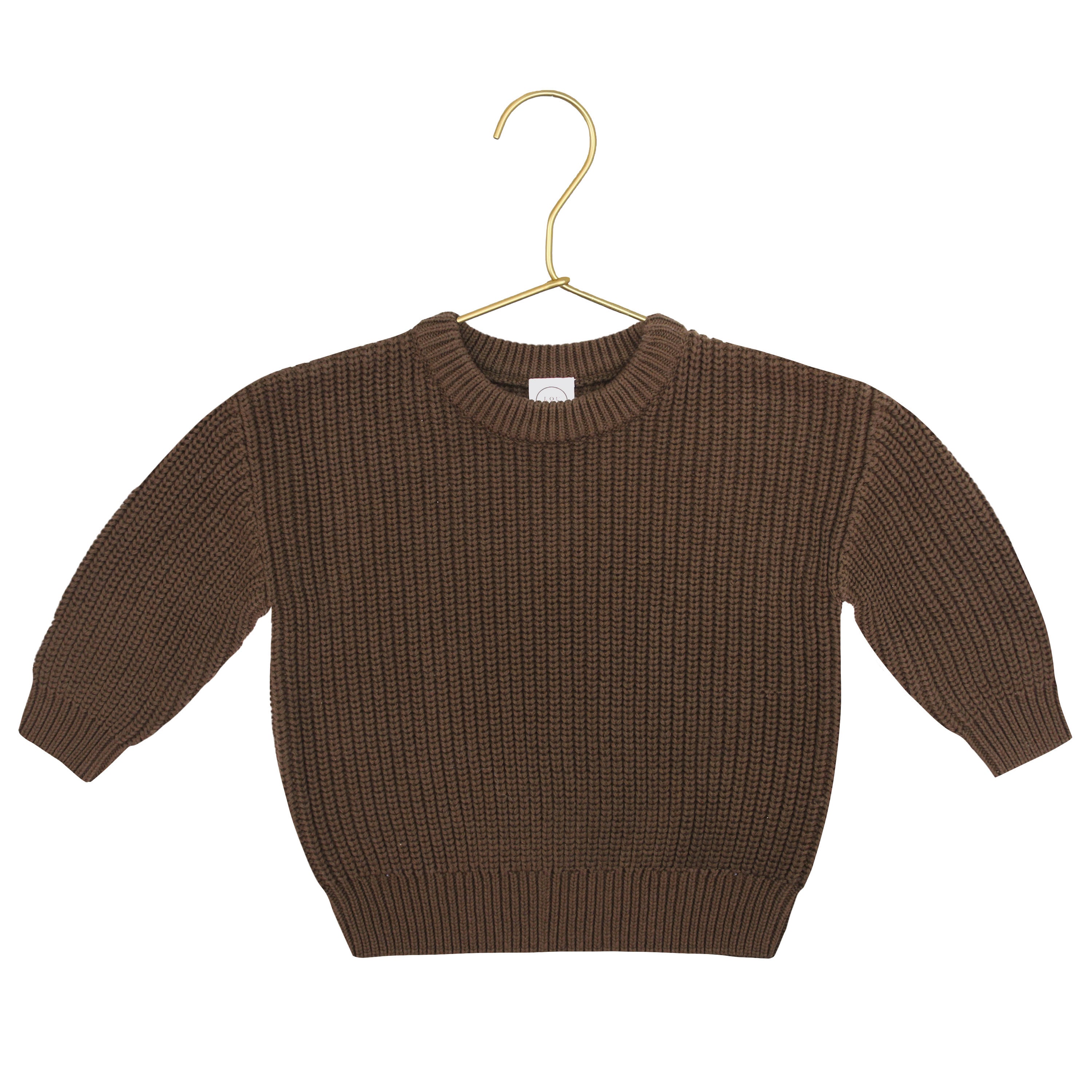 Bow Embroidery - Knit Chunky Sweater