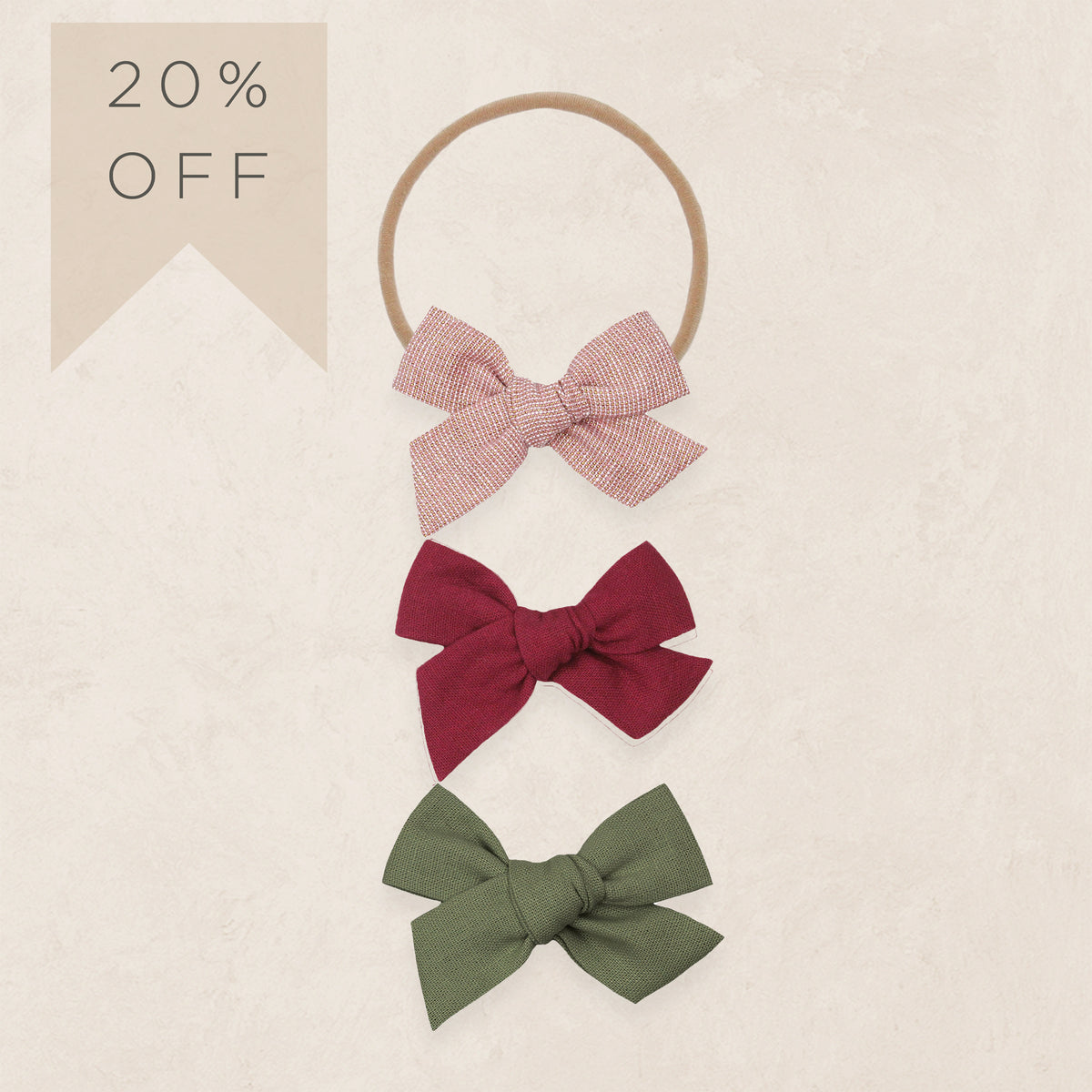 Classic Bow 3 Pack: Cranberry