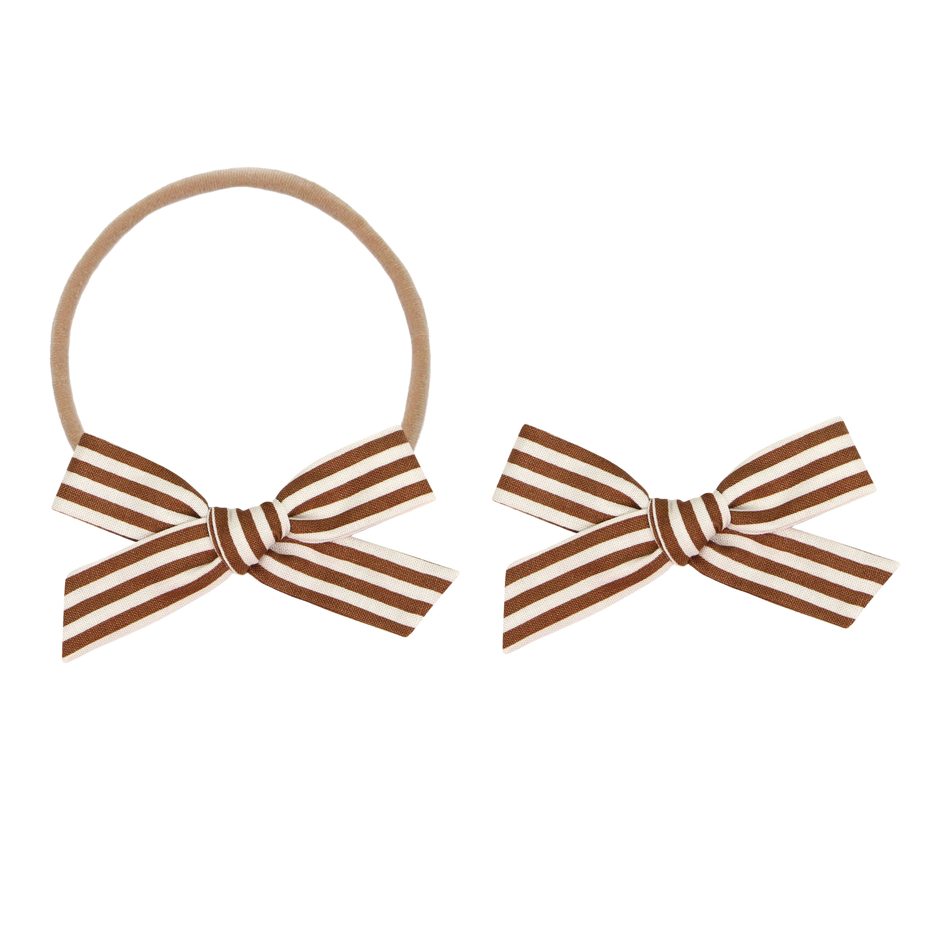 Classic Bow - Cocoa Stripe Petite